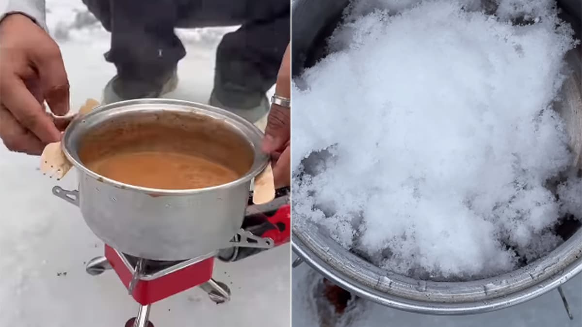 Viral Video: Travellers Brew Tea On Frozen Stream In Kashmir, Garner 76 Million Views