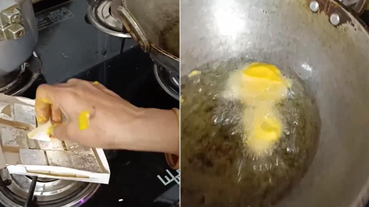 Viral Video: Internet Disapproves The Latest Food Experiment 'Kaju Katli Bhajiyas'