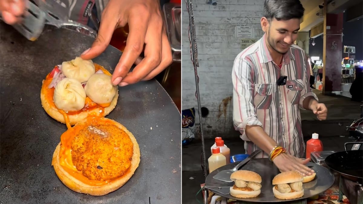 Watch: Street Vendor Makes Unique Burger With Momos. Internet Loves It