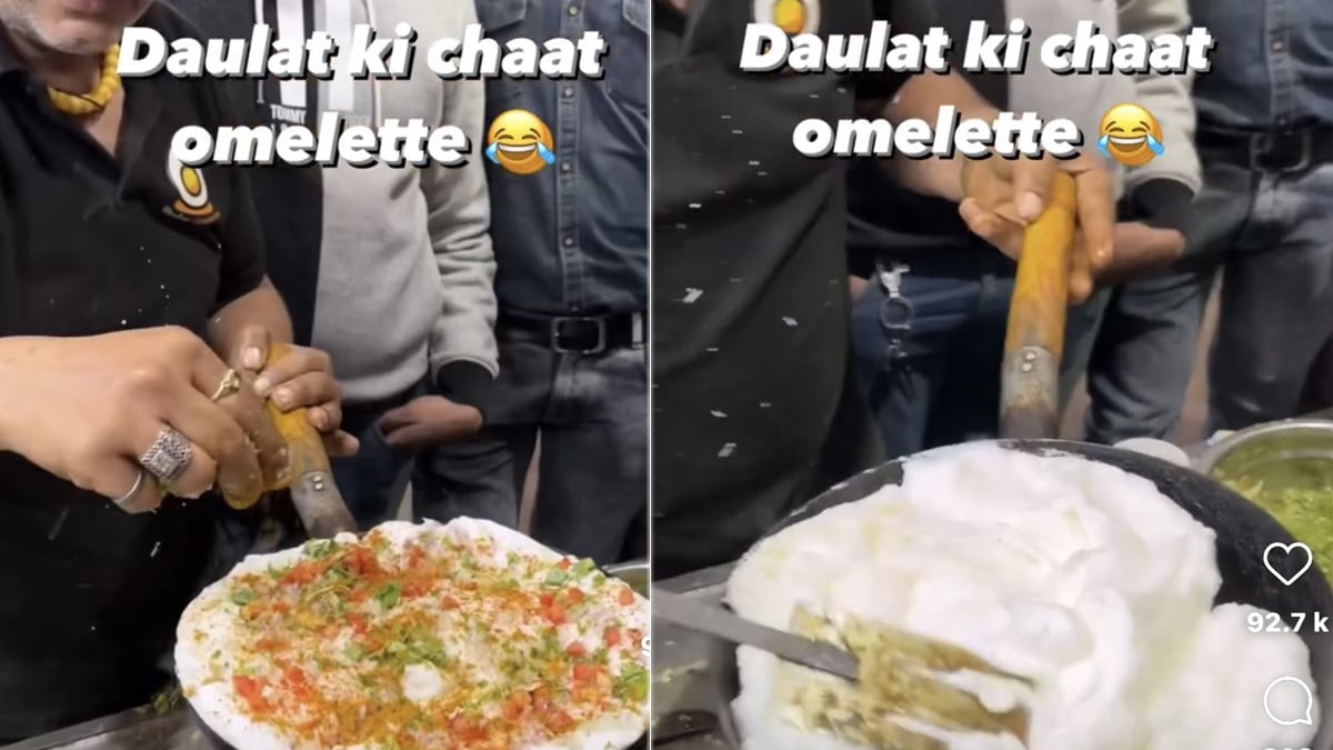 Daulat Ki Chaat Meets Omelette In This Bizarre Fusion Dish; Internet Is Not Happy