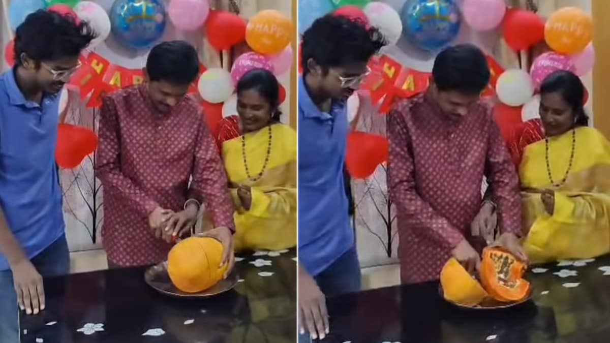 Wait, What? Man Cuts Papaya Instead Of Cake On His Birthday