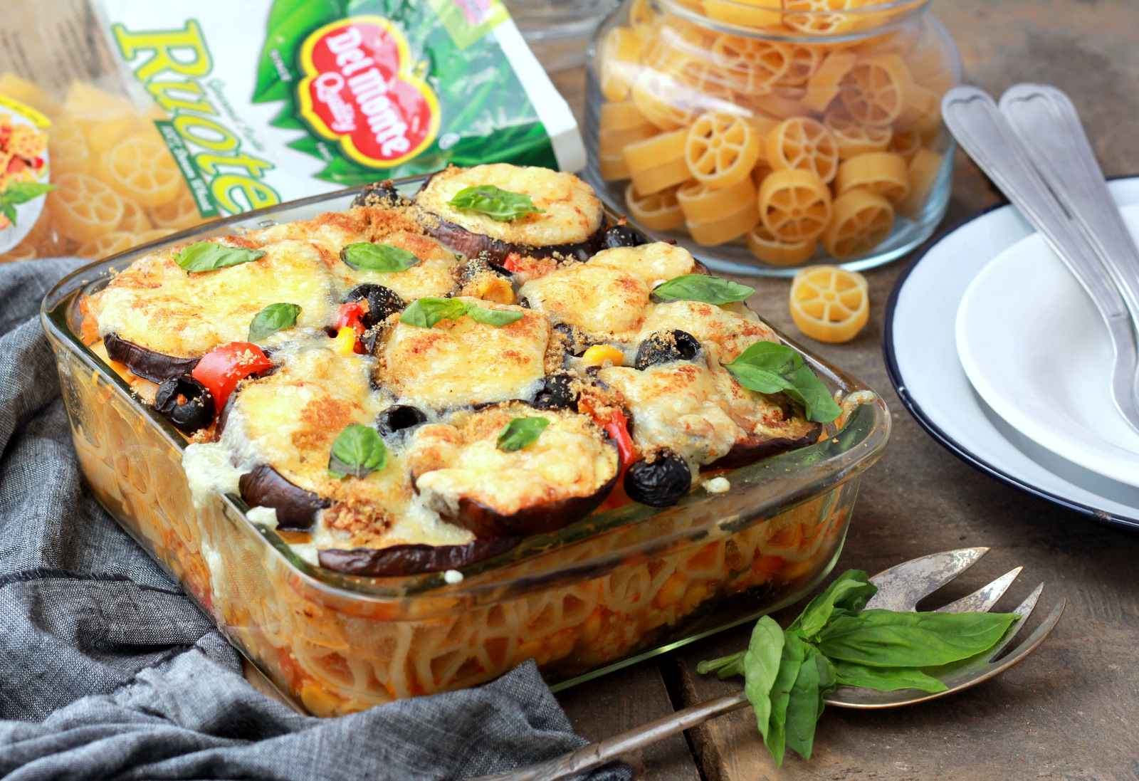 Ruote Pasta & Eggplant Gratin Recipe