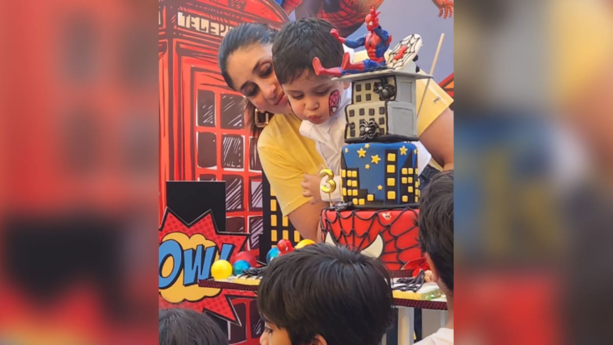 Kareena Kapoor And Saif Ali Khan's Son Jeh Got A Spider-Man Cake For 3rd Birthday Party