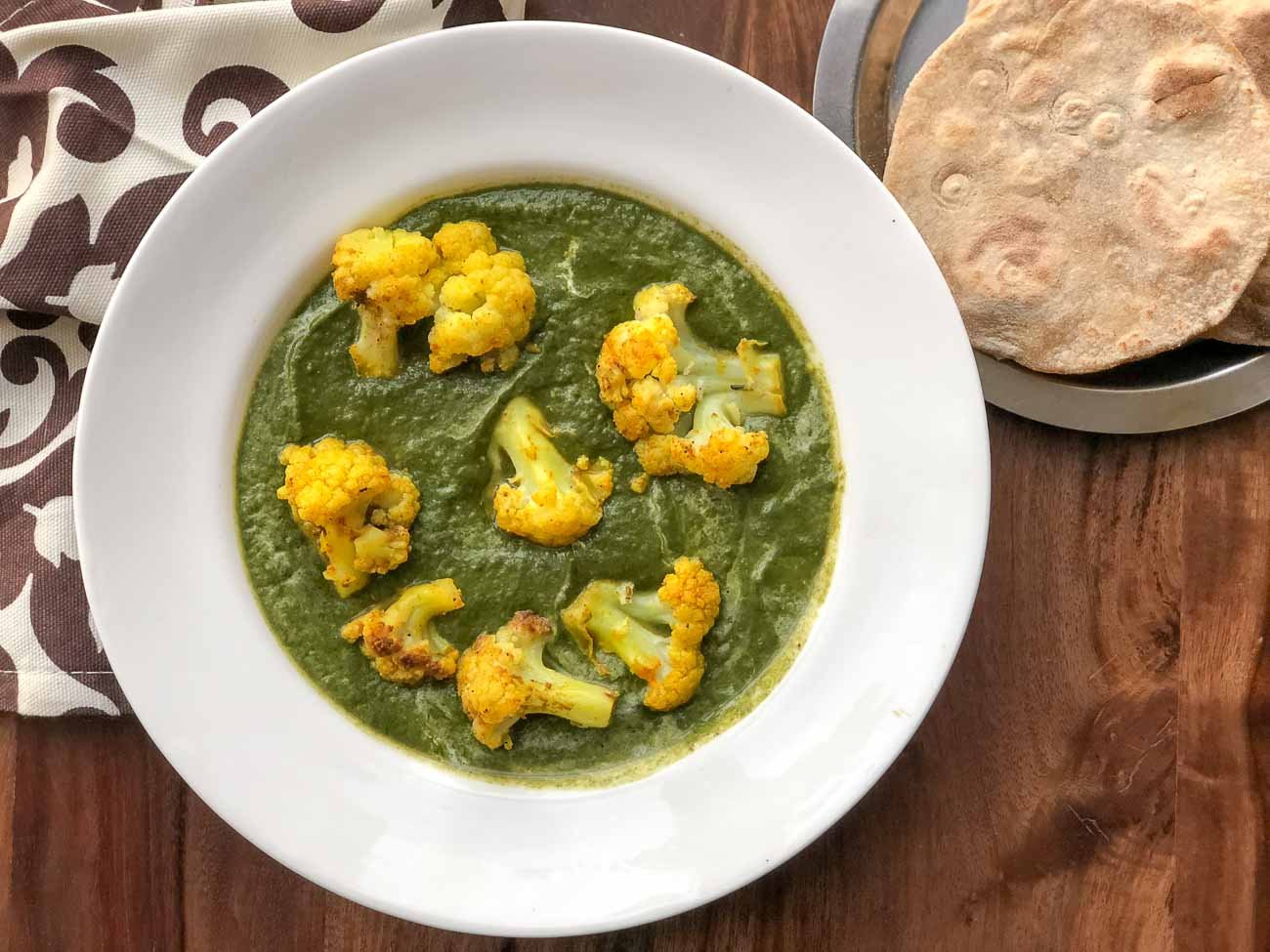 Hariyali Gobi Recipe - Palak Cauliflower Curry Recipe