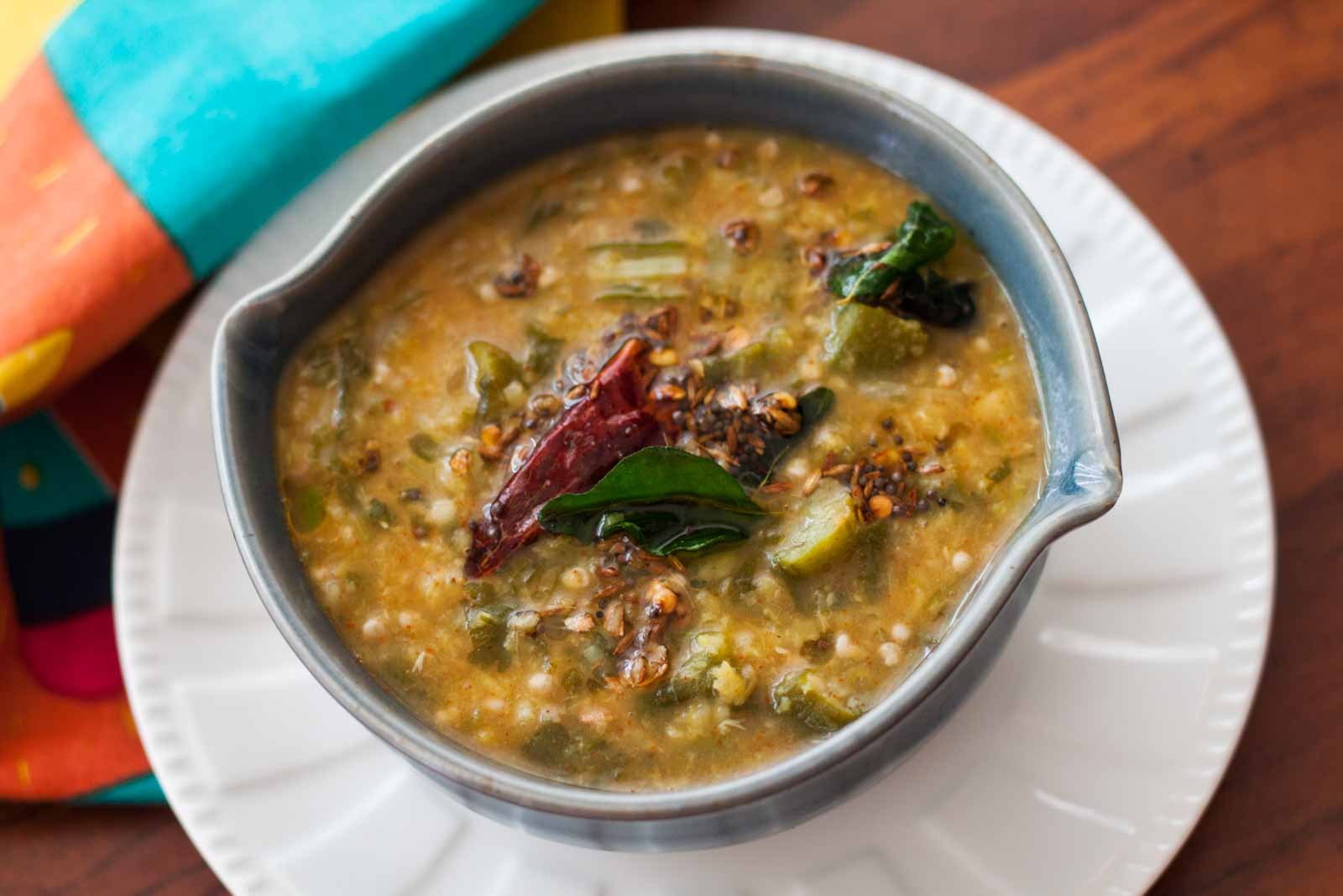 Mangalorean Style Bendekayi Huli Koddel Recipe - Ladies finger Dal without Coconut Recipe