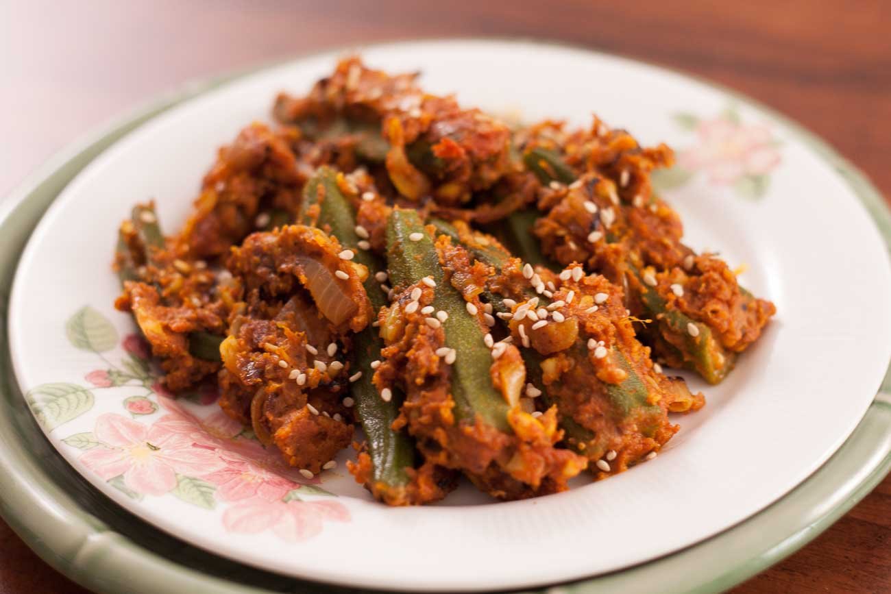 Stuffed Bhindi Recipe With Peanuts