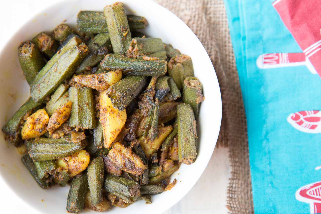 Aloo Bhindi Recipe Flavored With Mustard And Poppy Seeds