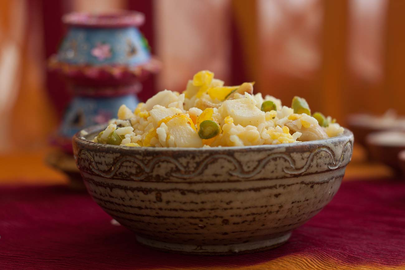 Gujarati Batata Pulao Recipe - Sweet And Spicy Pulao With Lentils And Potatoes