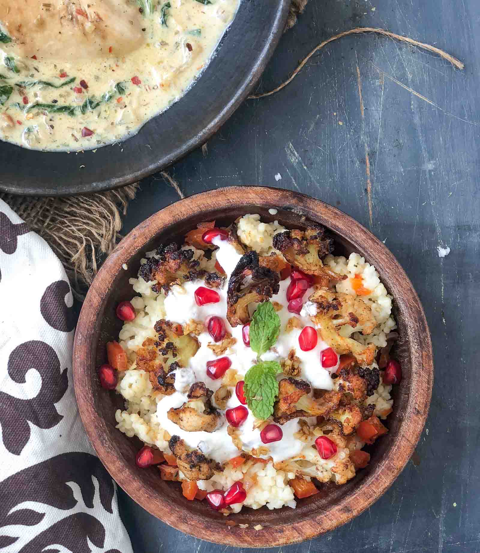 Roasted Cauliflower Salad With Quinoa & Garlic Yogurt Recipe