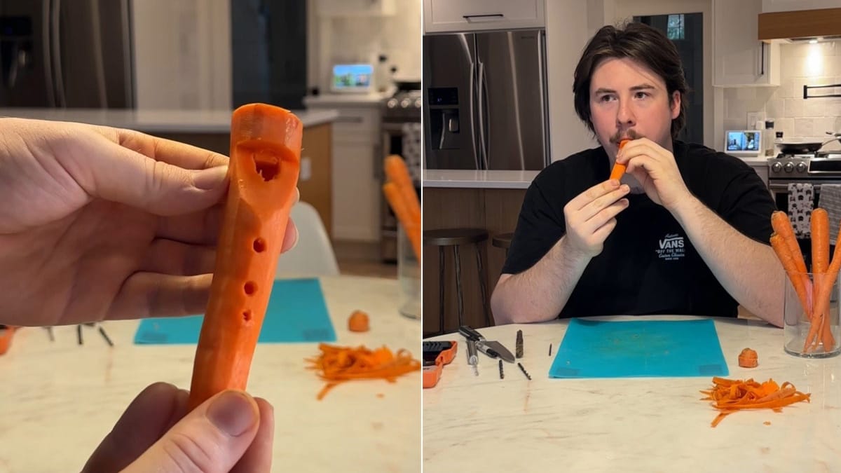 Wait, What? Man Crafts Flute Out Of Carrot In Viral Video