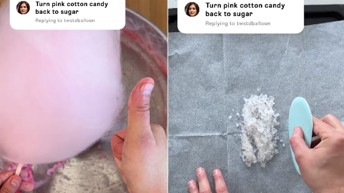 Watch: Creator Turns Pink Cotton Candy Back To Sugar, Internet Has Mixed Reactions