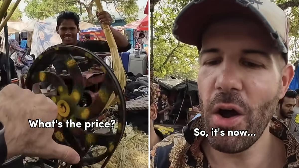 Watch: US Vlogger Enjoys Sugarcane Juice From Streetside Vendor In Delhi