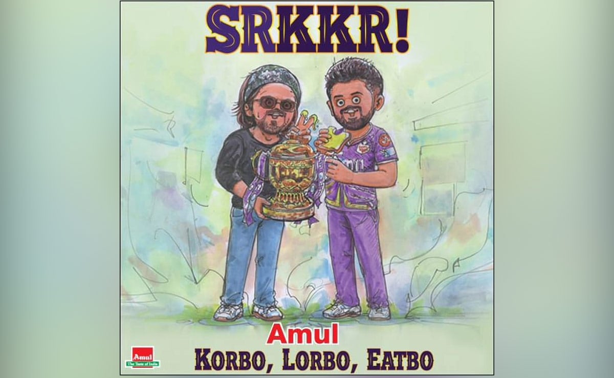 "SRKKR" - Amul's Topical For IPL Champions KKR Features Shah Rukh Khan Too