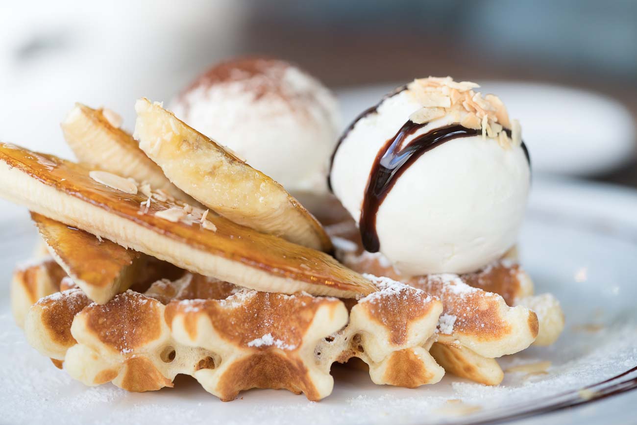 Buckwheat & Oat Waffle Recipe: A Decadent Treat with Bananas & Creamy Vanilla Ice Cream