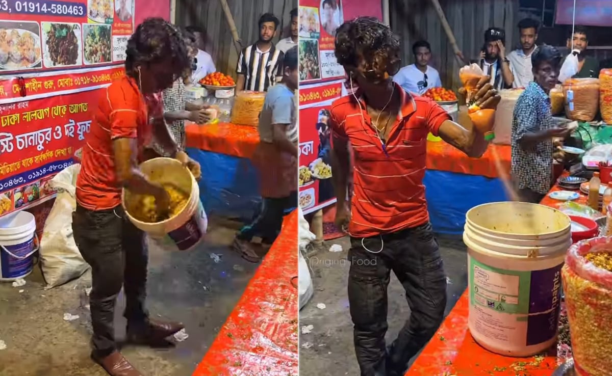 Street Vendor Makes Jhal Muri In Empty Paint Bucket, Video Is Viral