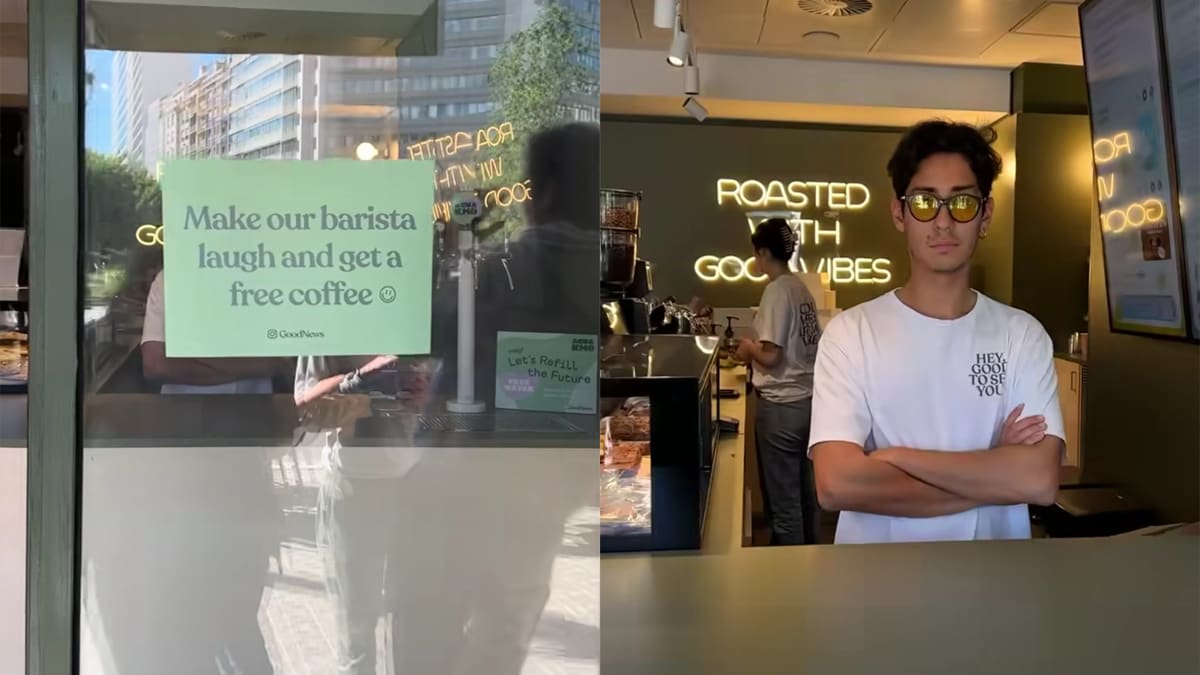 Watch: Cafe Offers Free Coffee To Customers Who Can Make A